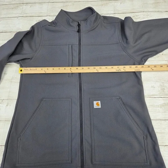 Carhartt Jacket Mens L Gray Modern Fit Full Zip Fleece Scrub Jacket - Picture 4 of 11